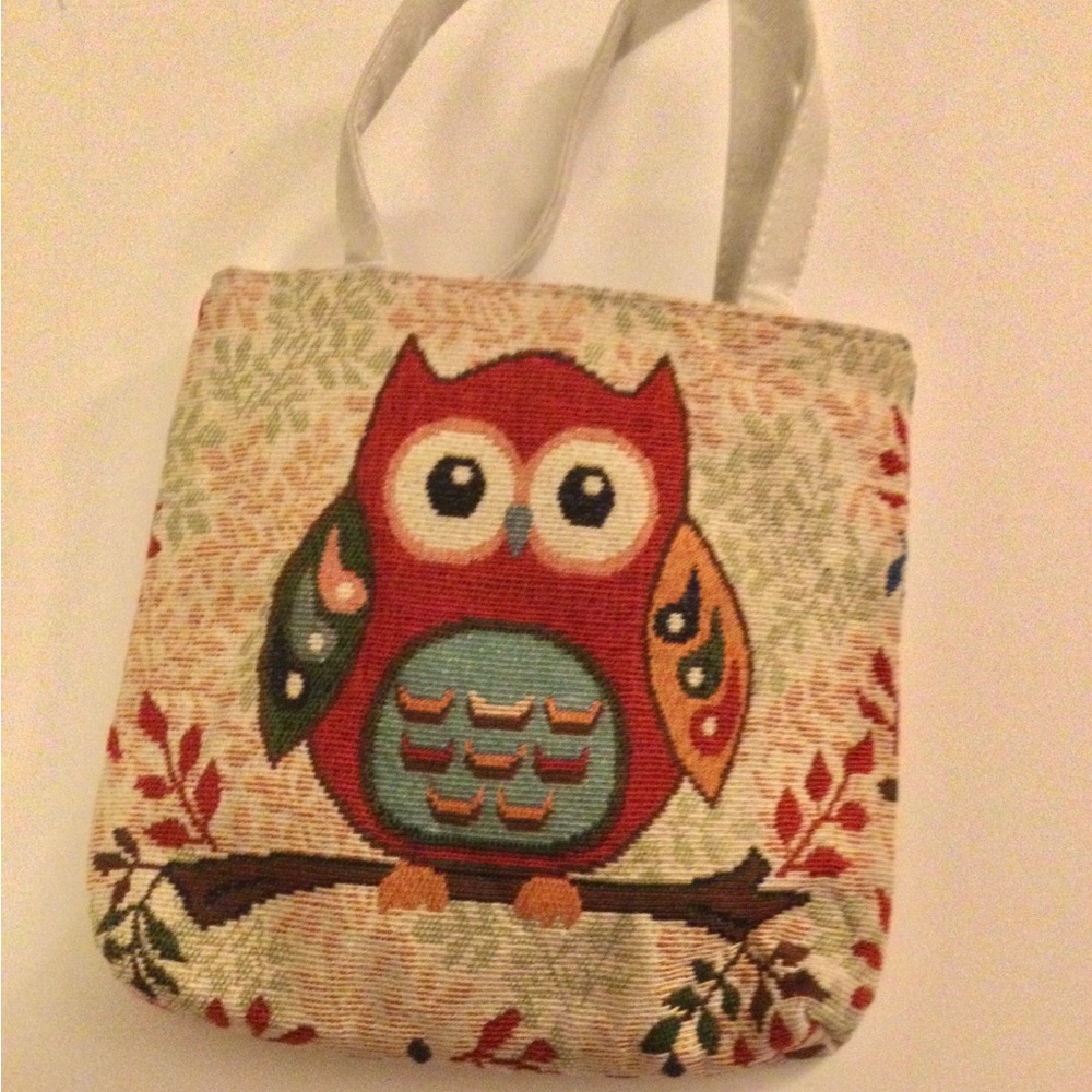 NWOT Embroidered Canvas Handbag